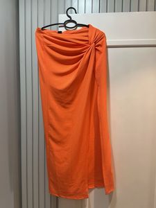 Orange Draped Beach Skirt &amp; Top