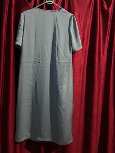Blue Button-Up Midi Dress