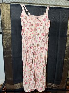 Pink Floral Button-Front Maxi Dress