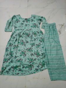 Green Colour Ka Frock With Plazo