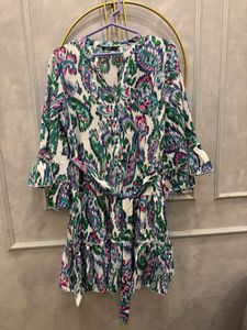 Styli Multi  Flared Printed Feeding Friendly Dress