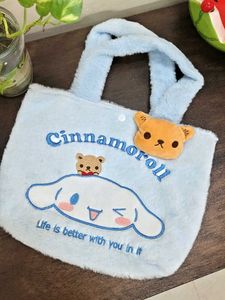 Blue - Cinnamoroll Fur Tote Bag