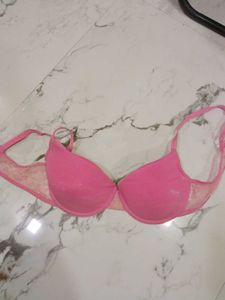 38B zivame Pink Lace Trim Padded Bra