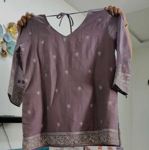 Embellished Lavender Kurta Sharara Set