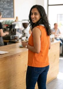 Orange Sleeveless Top