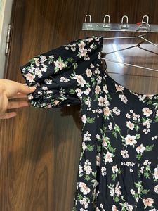 Floral Print Puff Sleeve Dress