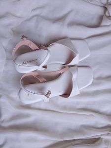 Stylish White Block Heel Sandals