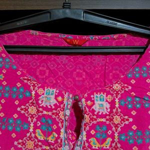Vibrant Pink Printed Kurta