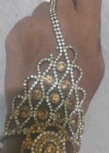 Sparkling Rhinestone 🆓 🚚Gold Tone Hand Jewelry
