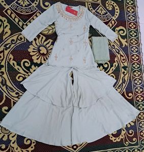 Vishudh Geometric Kurta With Sharara &amp;Dupatta Set