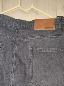 Dark Grey Wide leg Baggy Jeans