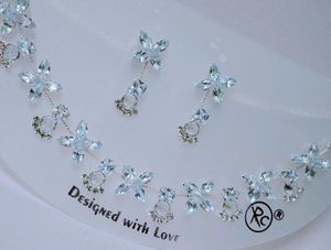 Sparkling Crystal Flower Jewellery Set