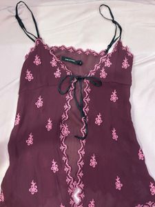 Sheer Embroidered Camisole Top