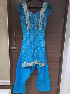 Blue Embroidered Kurta Set