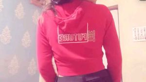 Red Cropped Hoodie