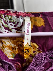 Beautiful Maroon Top With Handwork In Front