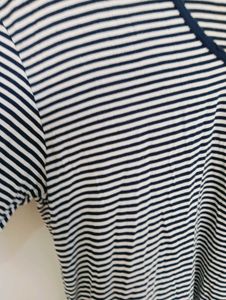 Striped V-Neck Long Sleeve Top