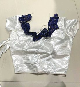 Navy Blue lehnga with white blouse