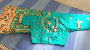 Sea Green Lahenga choli with Doli work