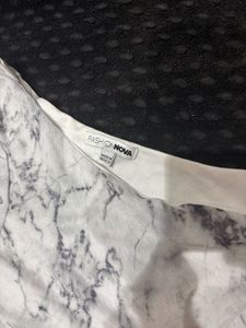 Marble Print Cut-Out One-Sleeve Dress