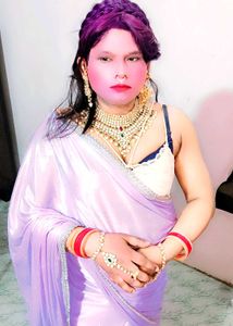 Lilac Satin Saree with Embellished Border