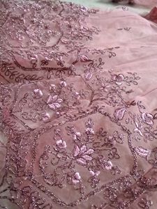 Net Thread Work Sharara In Pink
