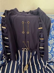 Chic Navy &amp; White Striped Dress