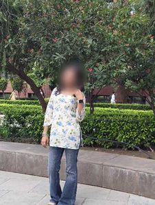 Blue Floral Print Kurta
