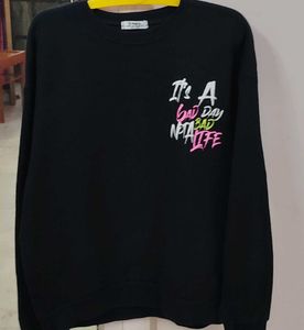 Black "Bad Life" Graphic Sweater