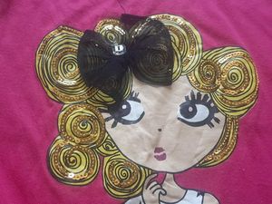 Cute Pink top for girls with sequins doll