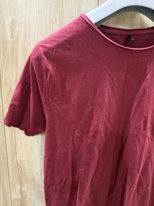 Unisex Maroon Round Neck T-Shirt