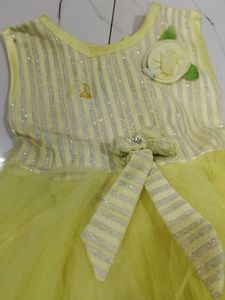 Adorable Yellow Party Dress Frock
