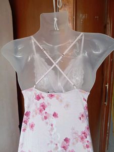 Floral Lace Trim Nightgown