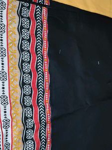 Stylish Black Dress with Bohemian Border
