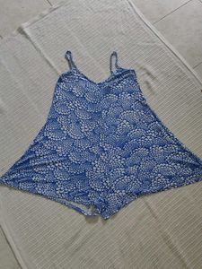 Boho Blue Floral Romper