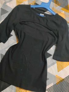 Black Cutout T-Shirt