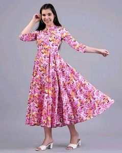 Beautiful Pink 👗 Floral Anarkali Gown