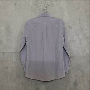 Men's Grey Long Sleeve Button-Up Shirt