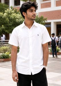 Men's White Short Sleeve Shirt