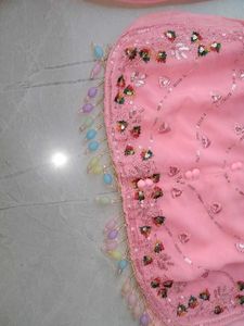 beautiful pink suit with dupatta .padosi girl geor