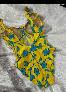 Yellow Floral One-Piece Swimsuit