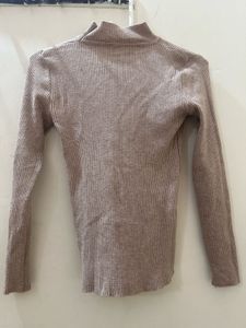 Ribbed Mock Neck Long Sleeve Top