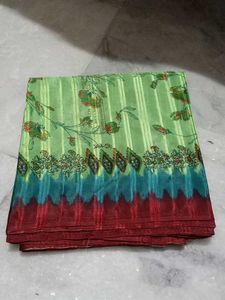 Green Floral Print Saree pack of 5