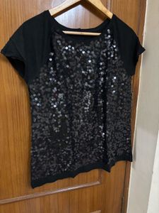 Sparkly Sequin Black Top