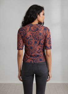 Women's Floral Mesh Top