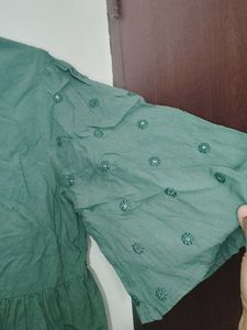 Green Embellished Kurta