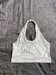 cross y2k white hatler  top