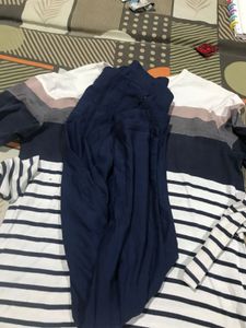 Striped Top and Navy Pants Set