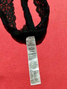 Women's Black Lace Thong Panty
