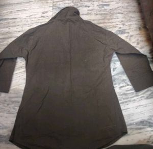 Chic brown Collared Button-Up Shirt